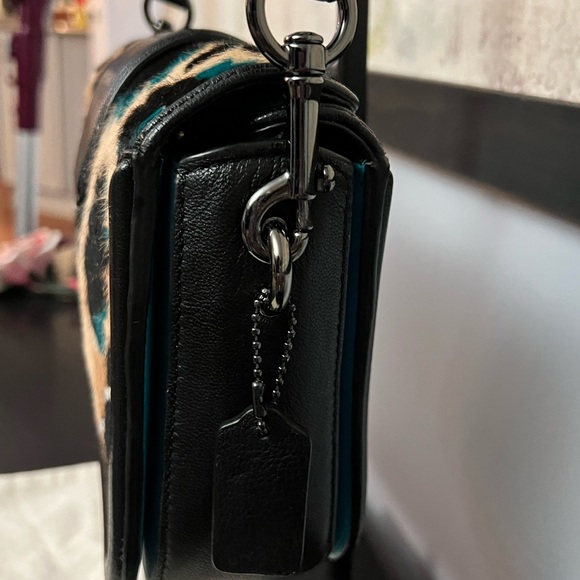 Coach Page Calf Hair Painted Leaf/Walnut Crossbody - Picture 8 of 13